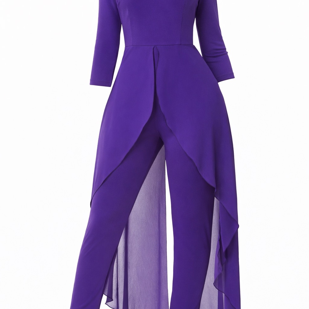 Elegant Purple Cage Ankle Length Women's Jumpsuit